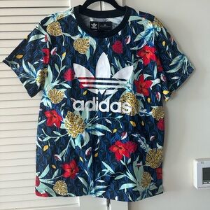 Adidas T-Shirt tropical leaf